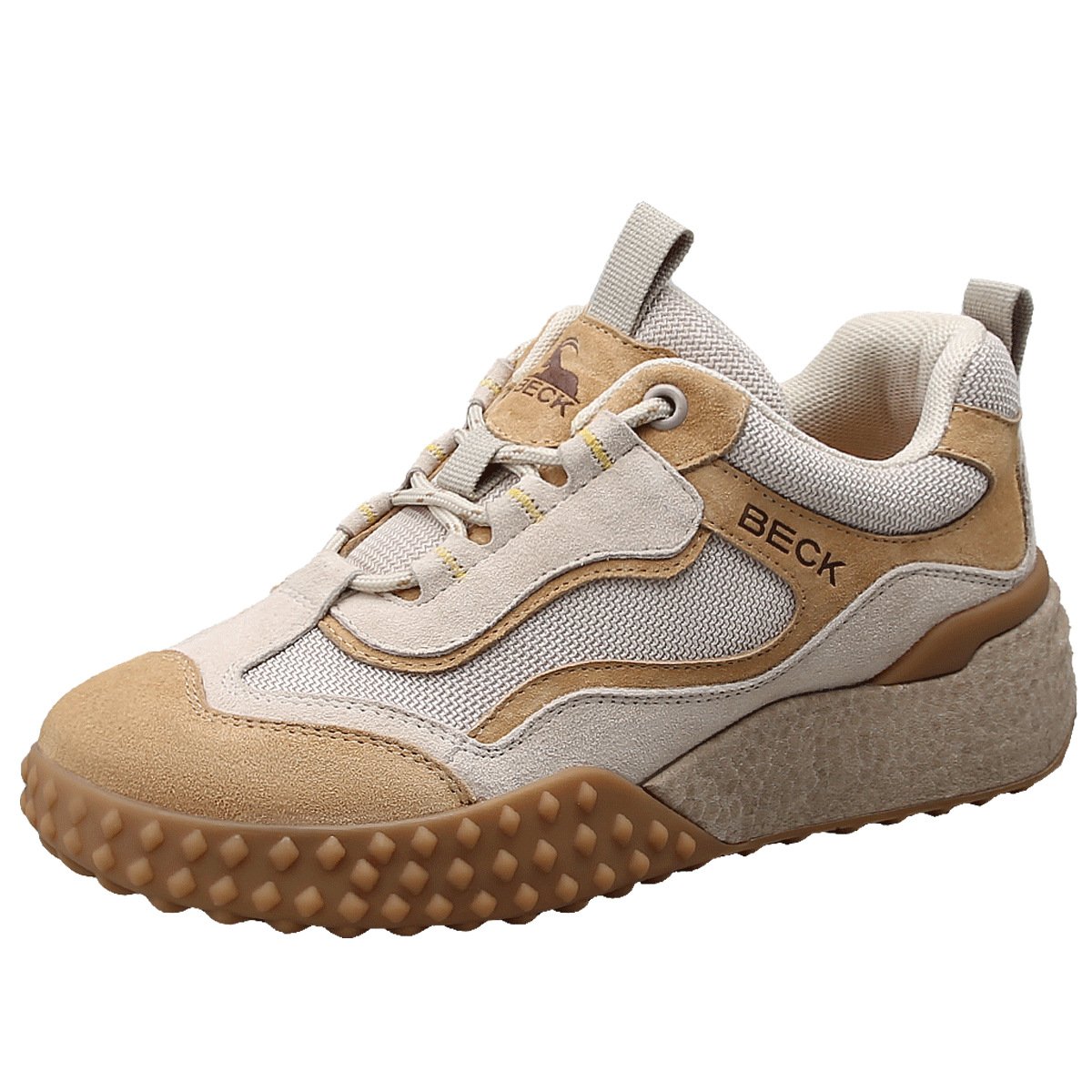 BECK Women's Genuine Leather Outdoor Walking Shoes, Lightweight Non-Slip Hiking Sneakers