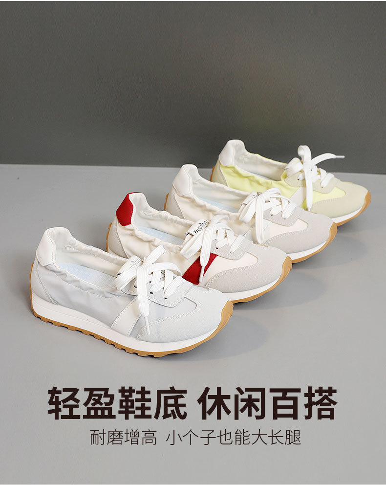 Women Breathable Low Top Sneakers, Round Toe Lace Up Casual Shoes with Thick Sole