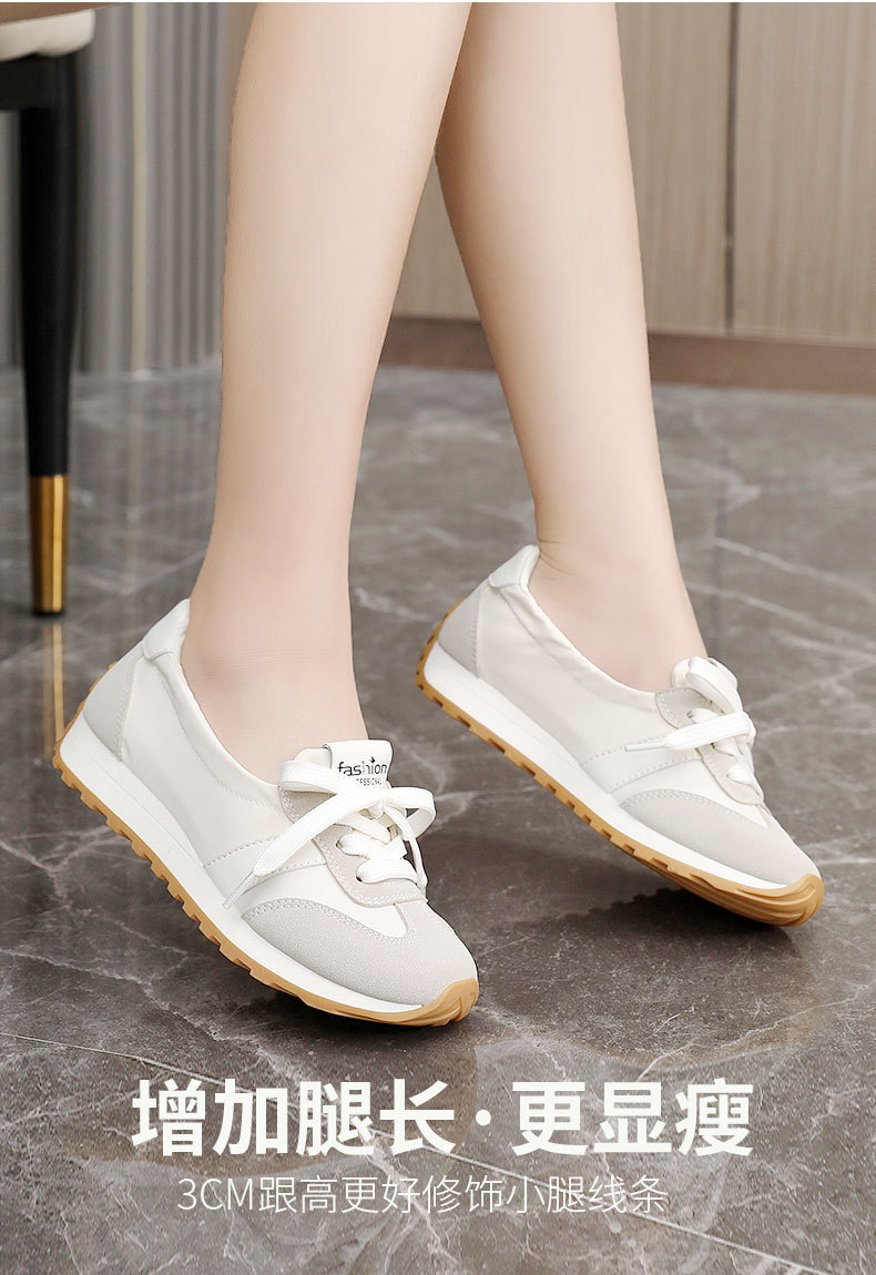 Women Breathable Low Top Sneakers, Round Toe Lace Up Casual Shoes with Thick Sole