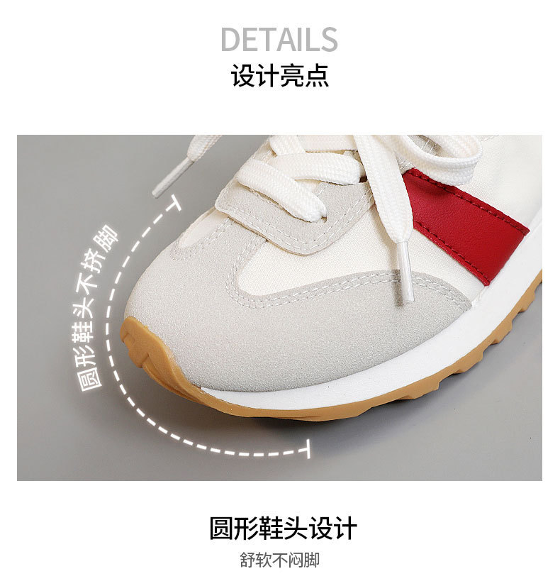 Women Breathable Low Top Sneakers, Round Toe Lace Up Casual Shoes with Thick Sole