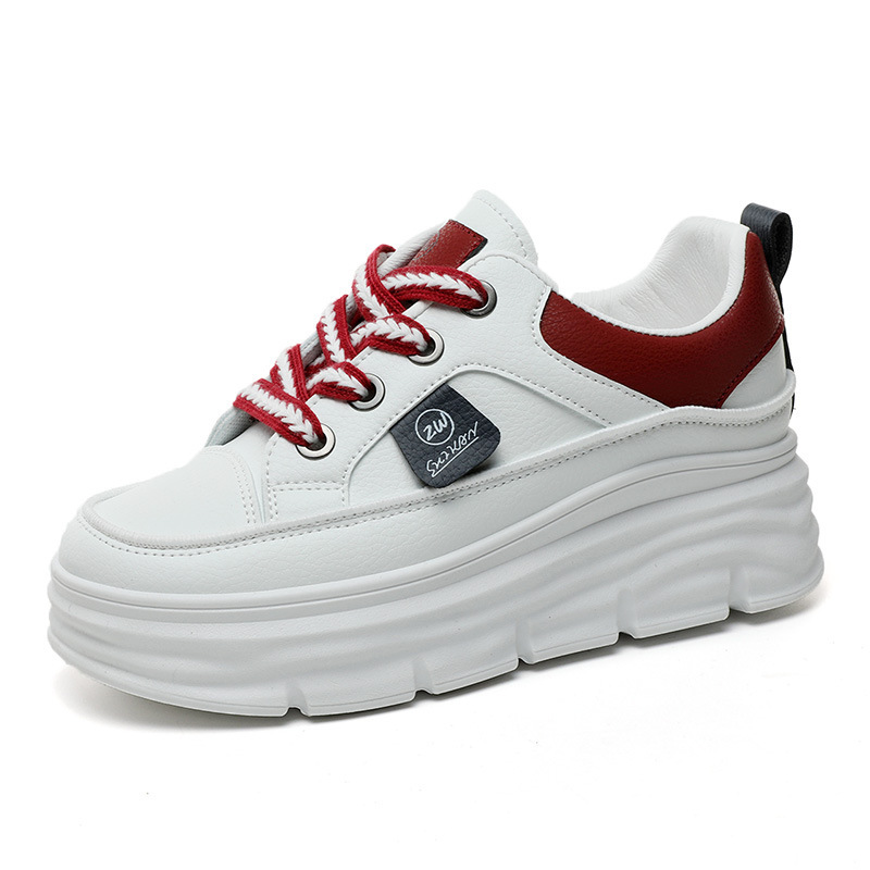Women Breathable Low Top Sneakers Color Block Platform Casual Shoes