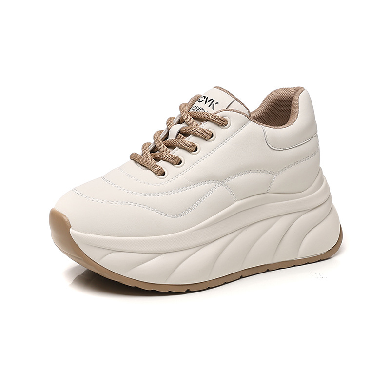 Women's Soft Sole Platform Sneakers, Low Top Round Toe Casual Shoes with Thick Sole