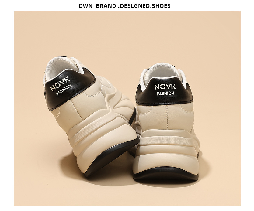 Women's Soft Sole Platform Sneakers, Low Top Round Toe Casual Shoes with Thick Sole