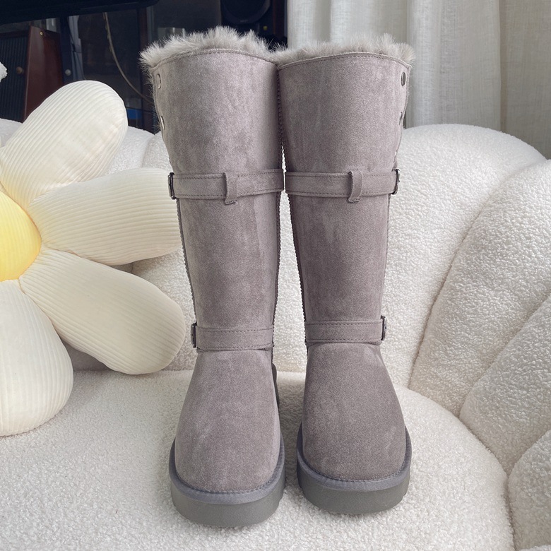 TIIDA Women High Top Winter Snow Boots Faux Fur Lined Suede Non Slip Thick Sole