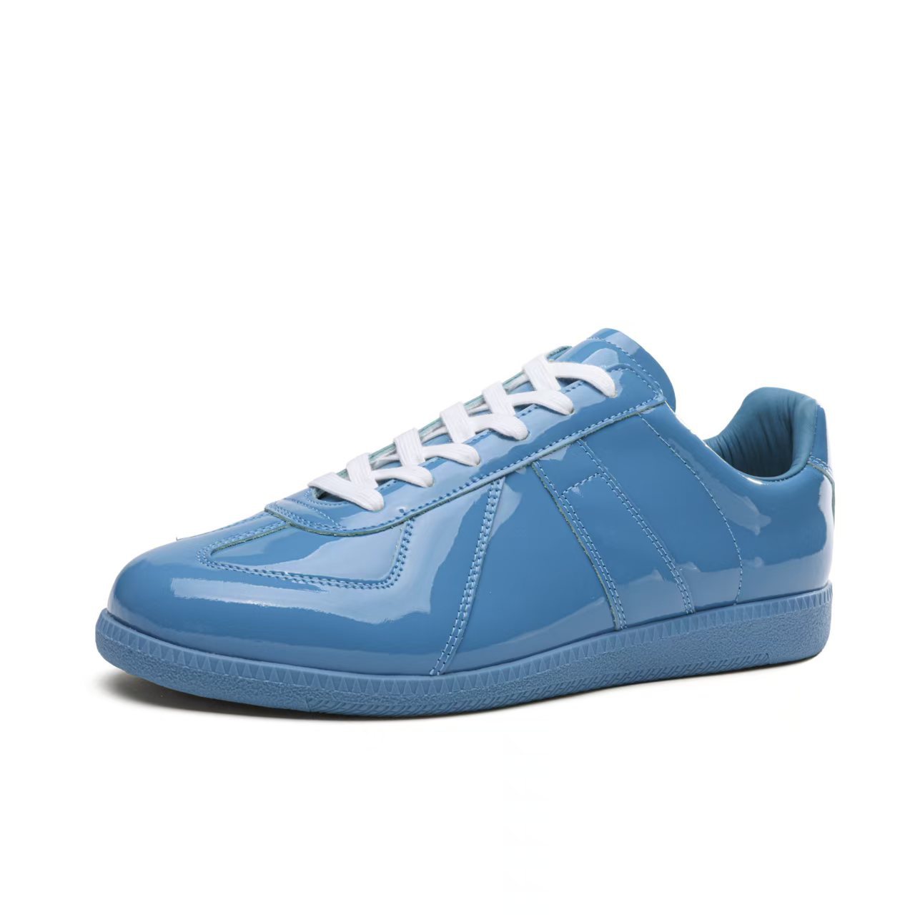 Women's Genuine Leather German Army Trainer Sneakers, Low Heel Casual Skate Shoes for Summer