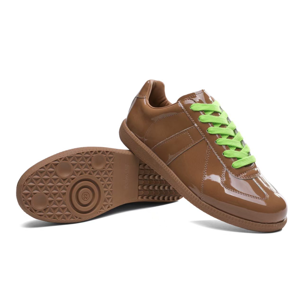 Women's Genuine Leather German Army Trainer Sneakers, Low Heel Casual Skate Shoes for Summer