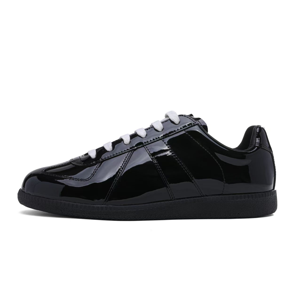 Women's Genuine Leather German Army Trainer Sneakers, Low Heel Casual Skate Shoes for Summer