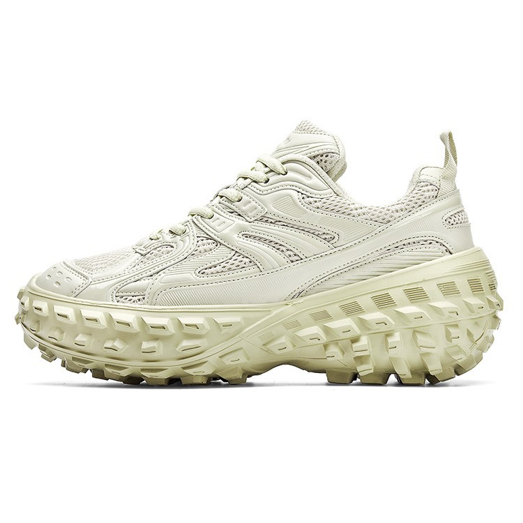 Women's Denim Chunky Dad Sneakers, Round Toe Mid Heel Casual Shoes for Spring Summer Autumn Winter