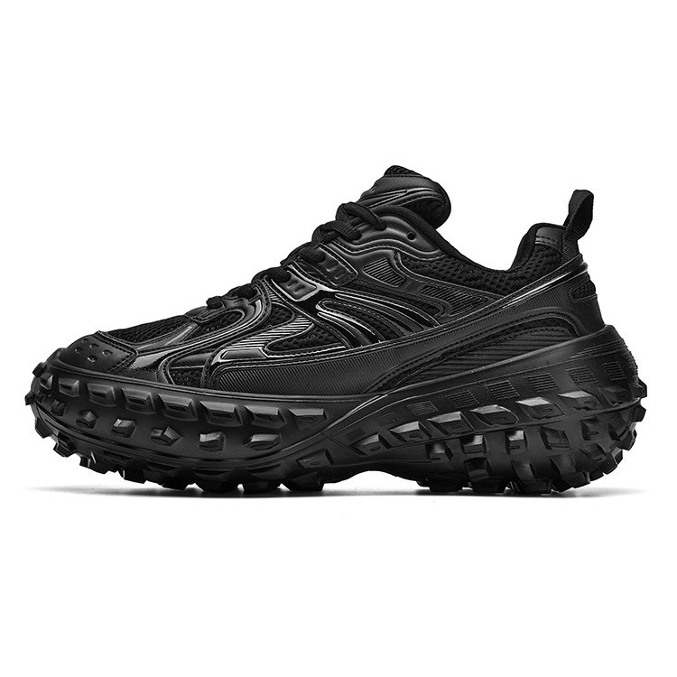 Women's Denim Chunky Dad Sneakers, Round Toe Mid Heel Casual Shoes for Spring Summer Autumn Winter