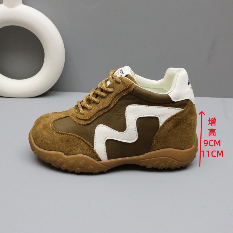 Women's Invisible Height Increasing Sneakers 9-11cm, Low Top Round Toe Casual Shoes for Spring and Fall