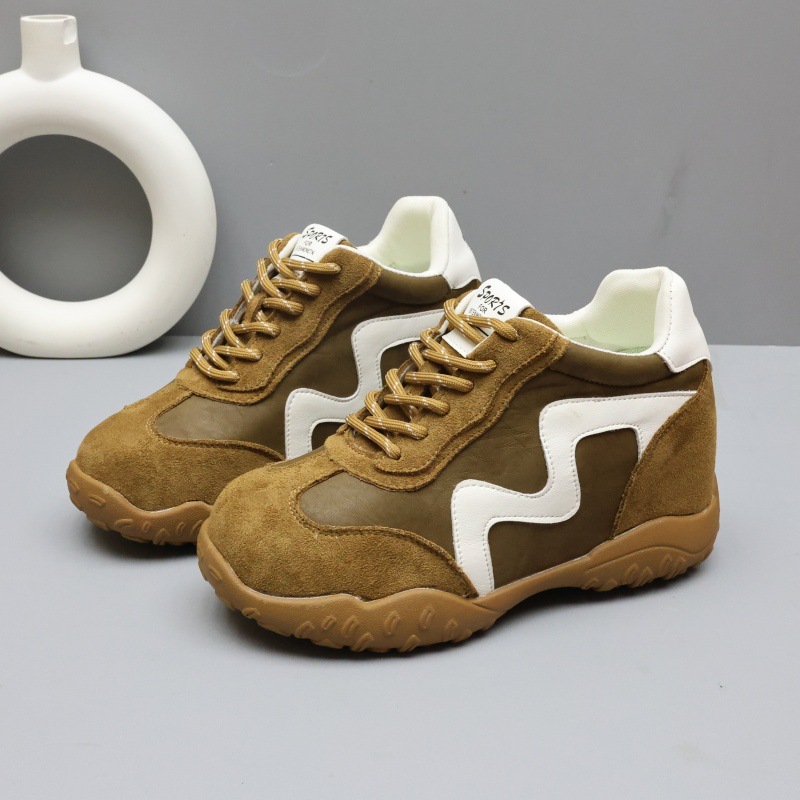 Women's Invisible Height Increasing Sneakers 9-11cm, Low Top Round Toe Casual Shoes for Spring and Fall