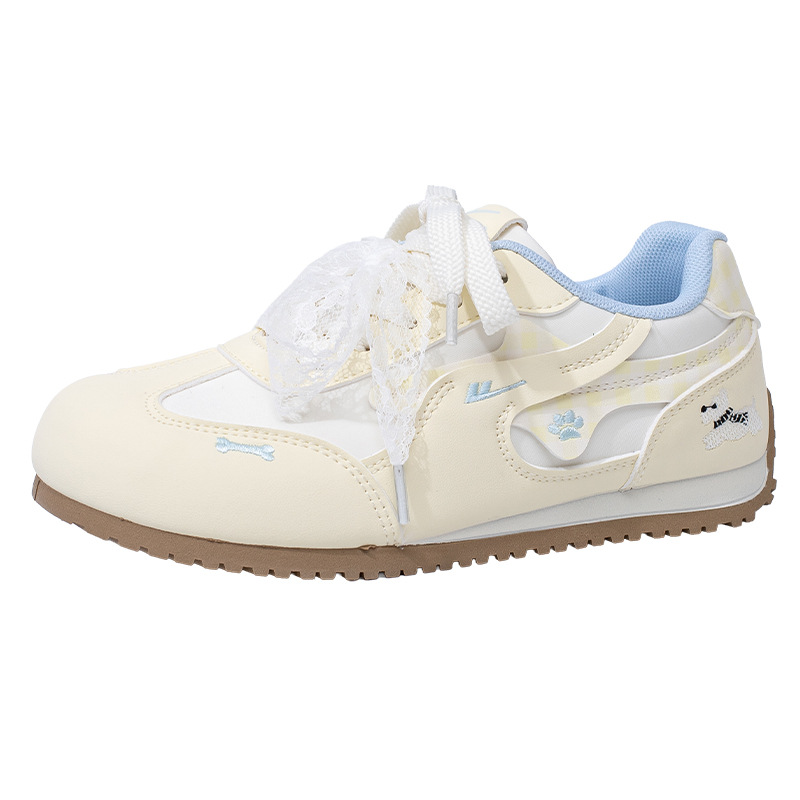 Warrior Women's Color Block Low Top Sneakers, Fabric Lace Up Casual Shoes for Spring and Fall
