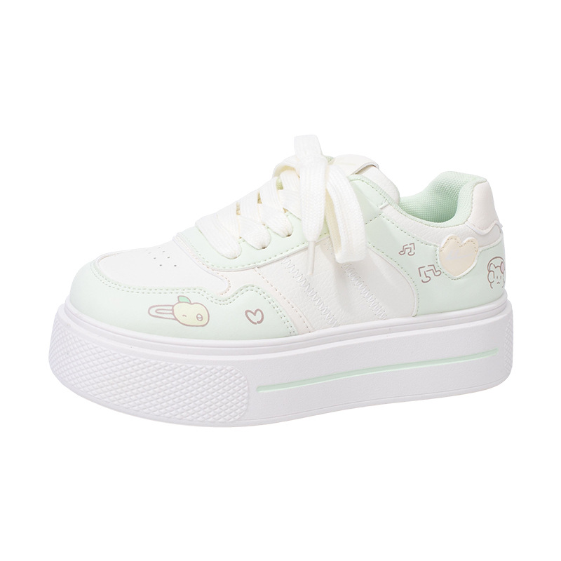 Women's Low Top Color Block Platform Sneakers, Comfortable Lace Up Casual Shoes for Spring and Fall