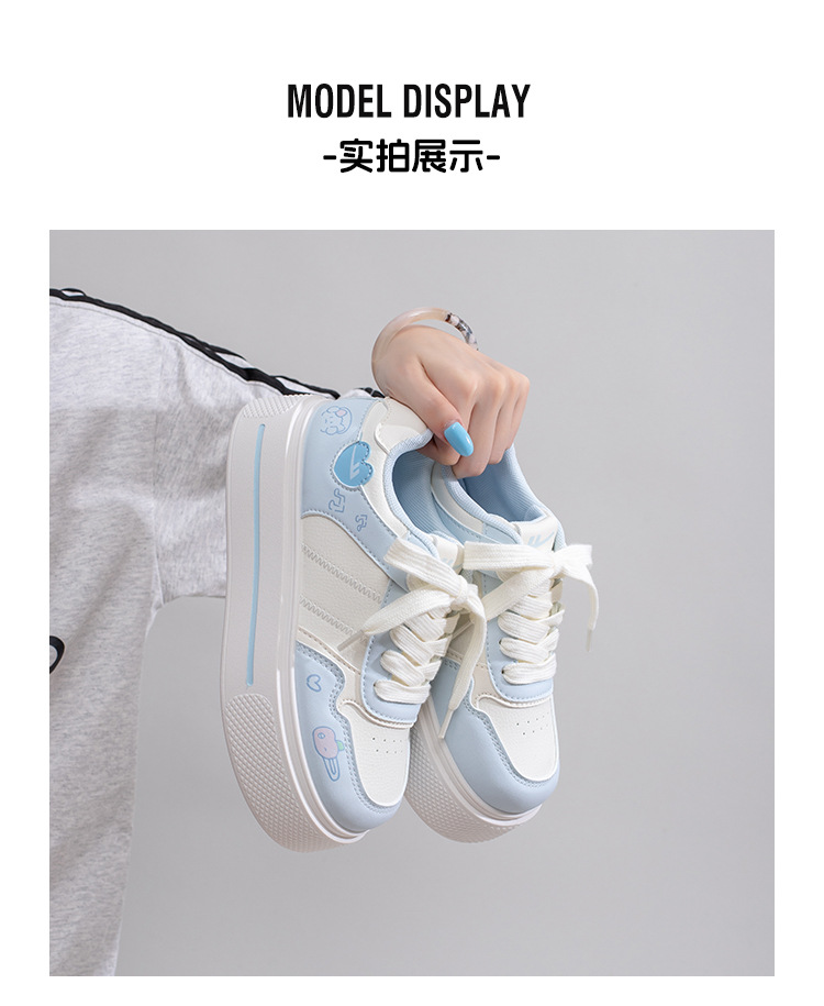 Women's Low Top Color Block Platform Sneakers, Comfortable Lace Up Casual Shoes for Spring and Fall