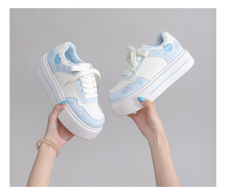 Women's Low Top Color Block Platform Sneakers, Comfortable Lace Up Casual Shoes for Spring and Fall