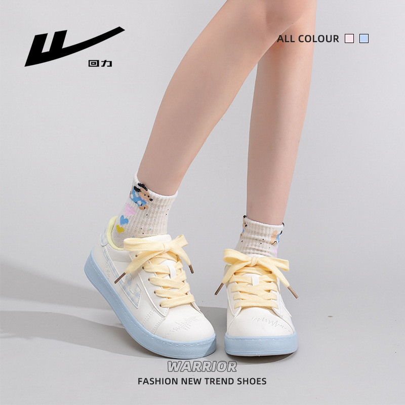 Warrior Women's Low Top Sneakers, Color Block Synthetic Leather Casual Shoes for Spring