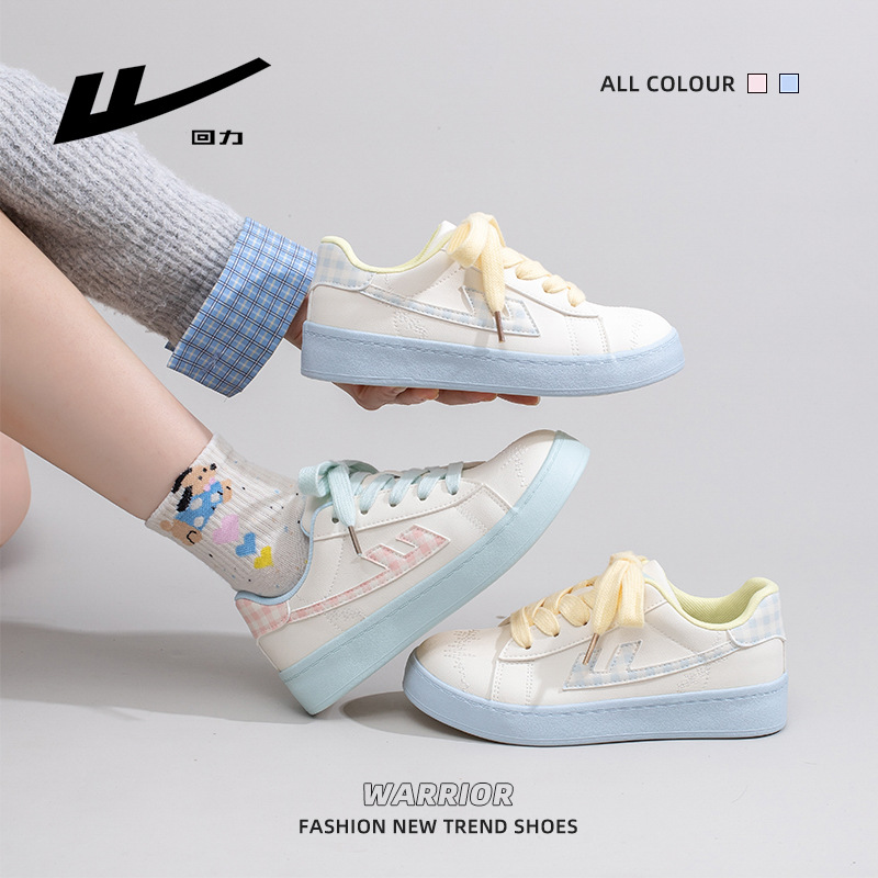 Warrior Women's Low Top Sneakers, Color Block Synthetic Leather Casual Shoes for Spring