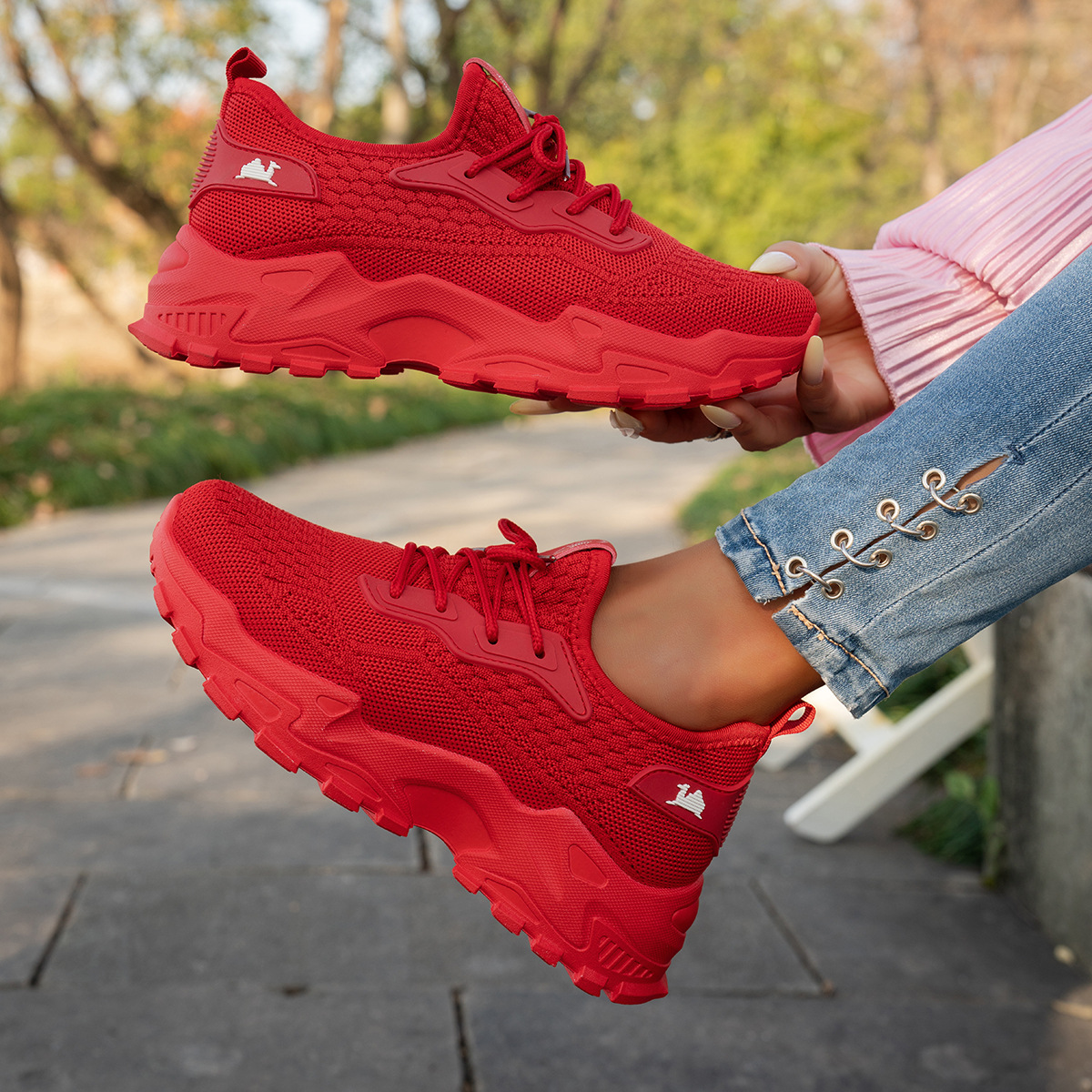 Women's Lightweight Breathable Mesh Running Shoes, Comfortable Casual Sneakers for Walking and Sports