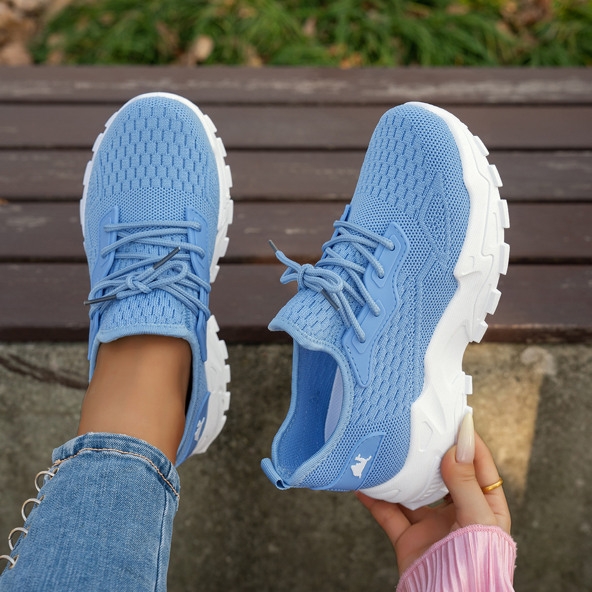 Women's Lightweight Breathable Mesh Running Shoes, Comfortable Casual Sneakers for Walking and Sports