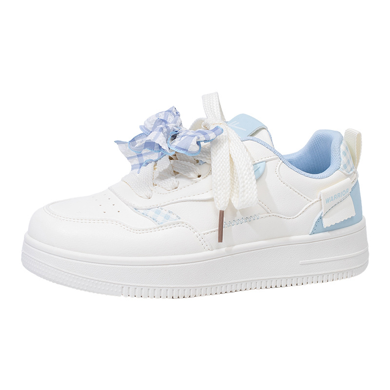 Women's Color Block Low Top Skate Shoes, Comfortable Lace Up Synthetic Leather Sneakers for Spring and Fall
