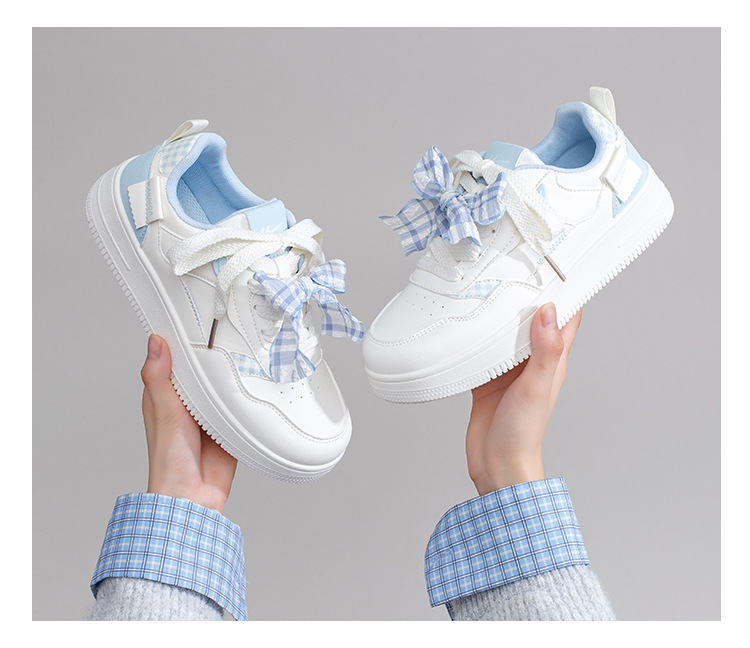 Women's Color Block Low Top Skate Shoes, Comfortable Lace Up Synthetic Leather Sneakers for Spring and Fall