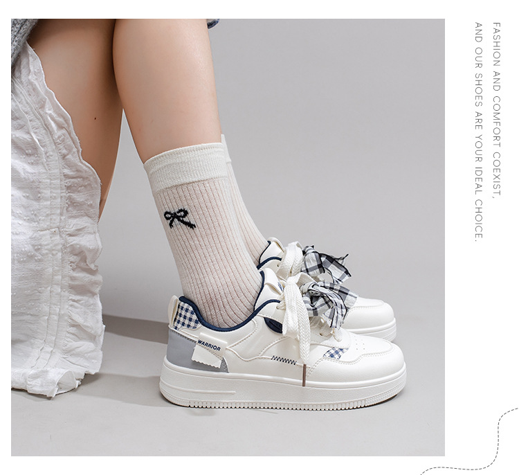 Women's Color Block Low Top Skate Shoes, Comfortable Lace Up Synthetic Leather Sneakers for Spring and Fall