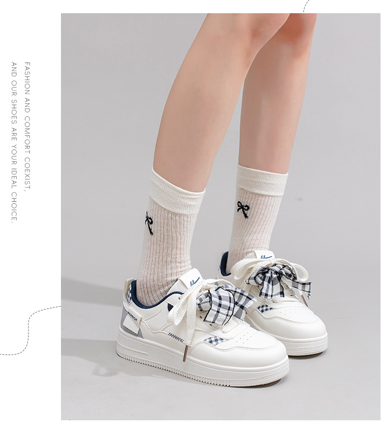 Women's Color Block Low Top Skate Shoes, Comfortable Lace Up Synthetic Leather Sneakers for Spring and Fall