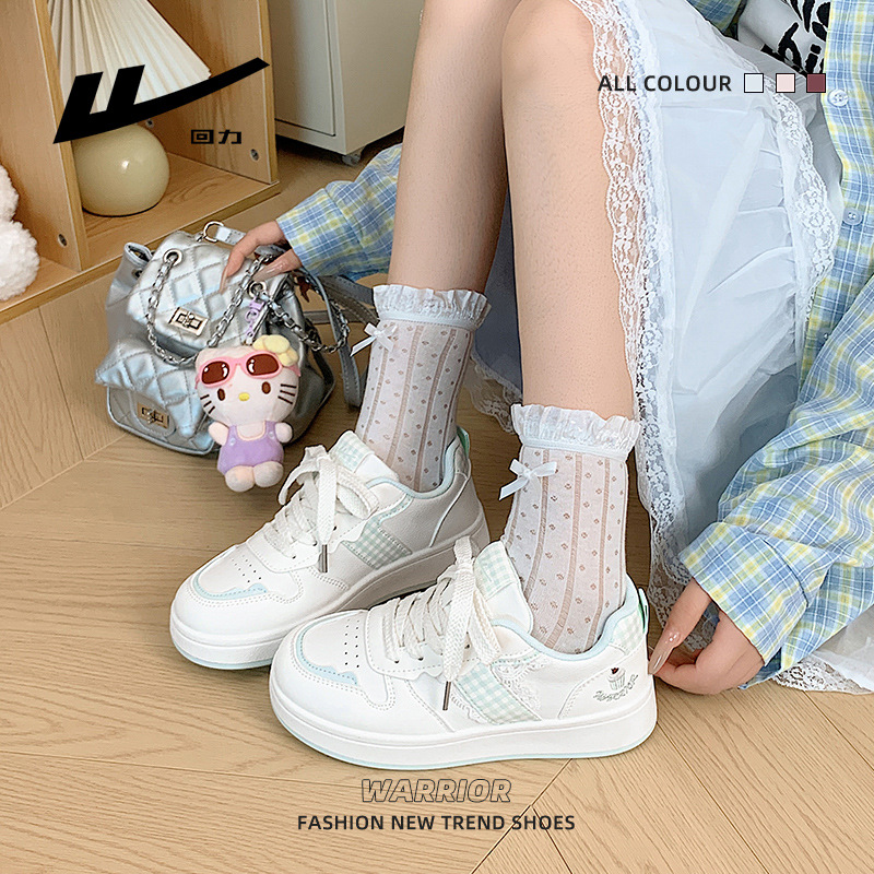 Warrior Women Low Top Color Block Sneakers, Comfortable Synthetic Leather Casual Shoes for Spring Summer Autumn
