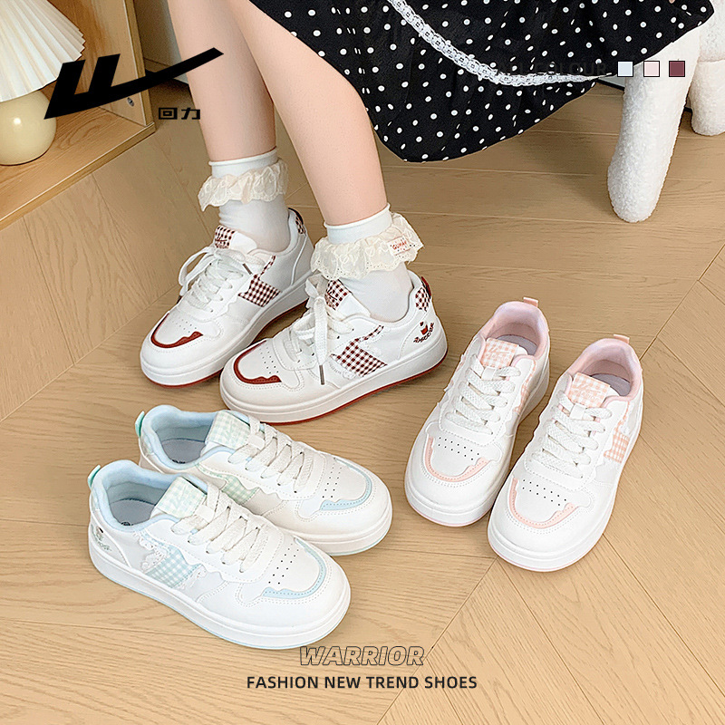 Warrior Women Low Top Color Block Sneakers, Comfortable Synthetic Leather Casual Shoes for Spring Summer Autumn