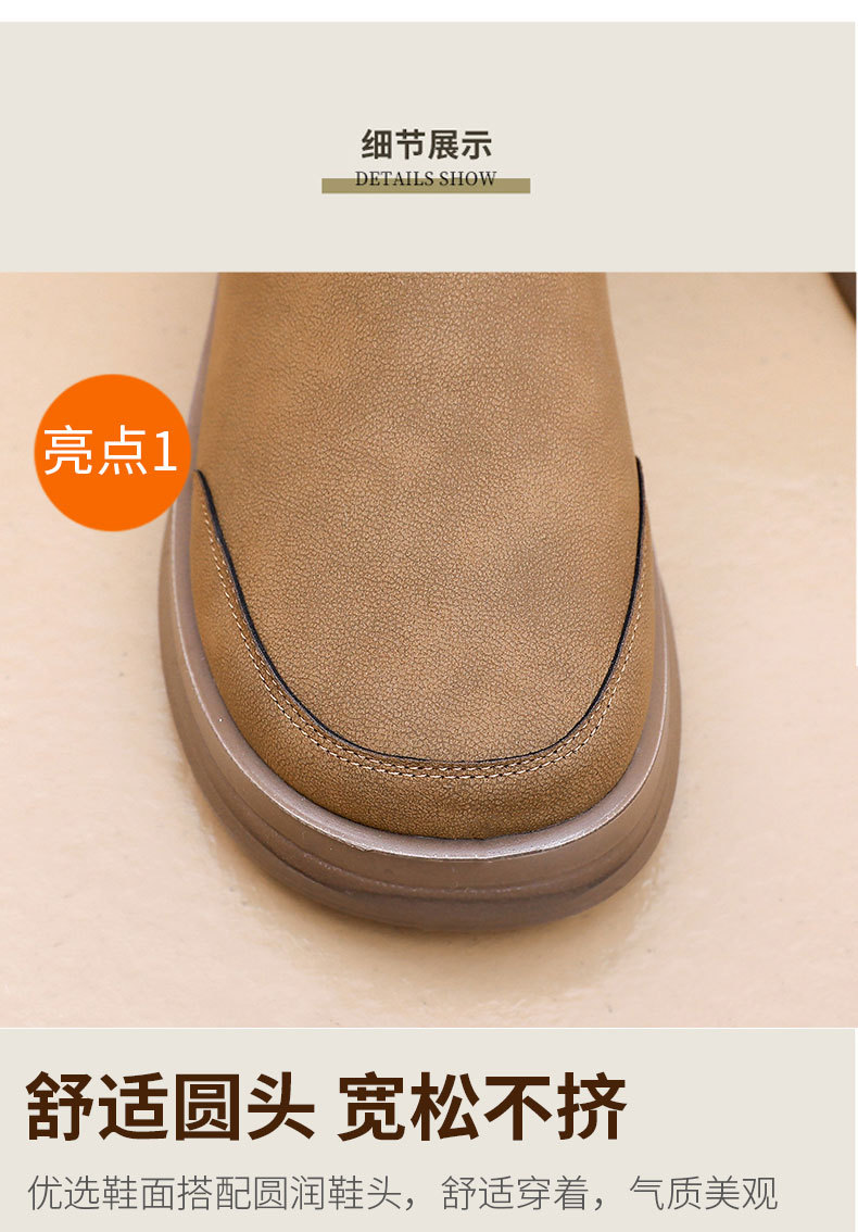 Women Winter Fleece-Lined Snow Boots, Slip-On Platform Casual Shoes for Daily Wear