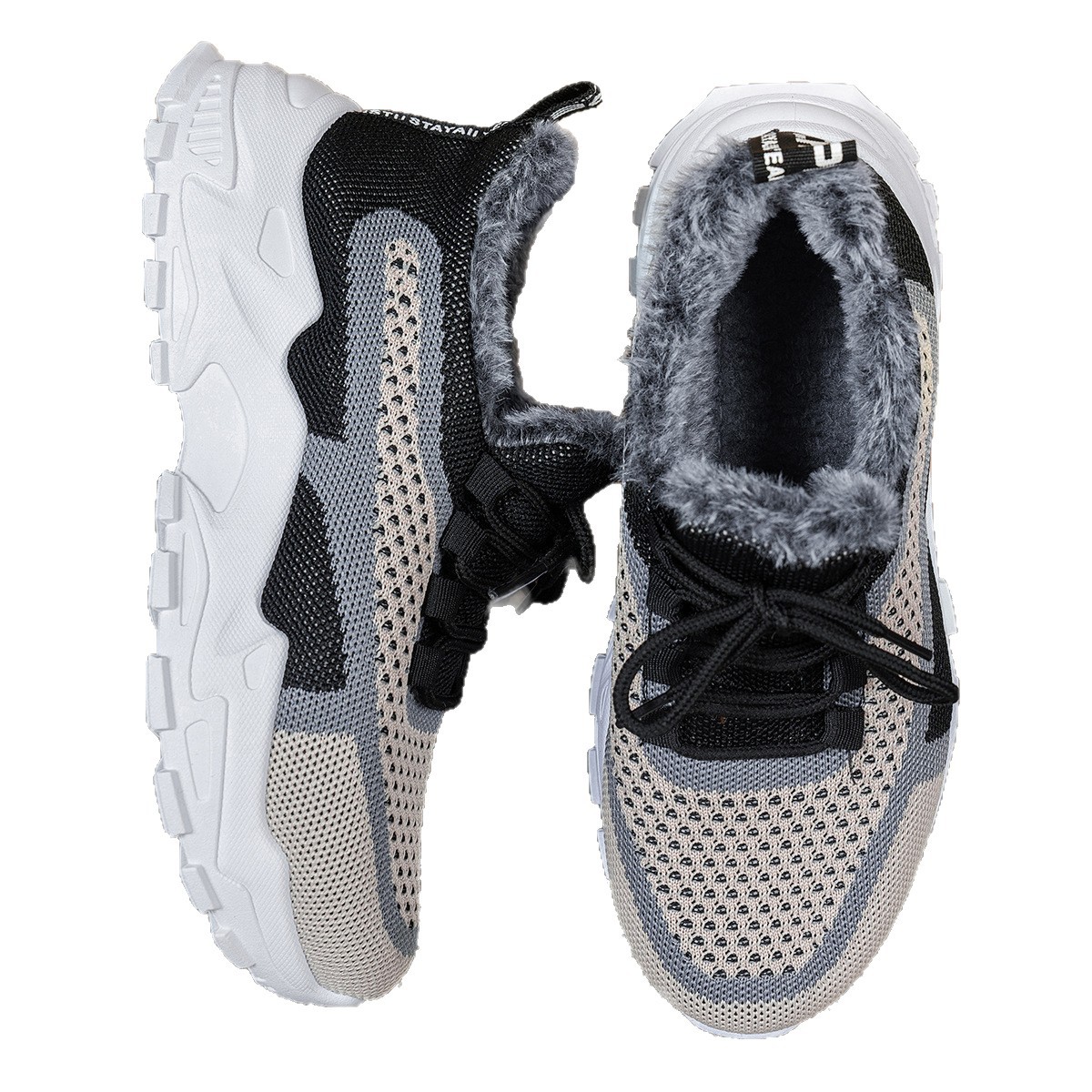 Women Winter Fleece Lined Snow Boots, Thick Sole Slip Resistant Warm Cotton Shoes for Outdoor Wear
