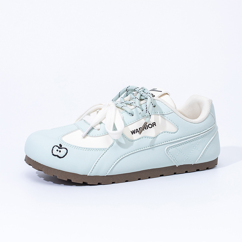 Warrior Women's Low Heel Casual Sneakers, Lightweight Lace-Up Round Toe Shoes for Spring Summer Autumn
