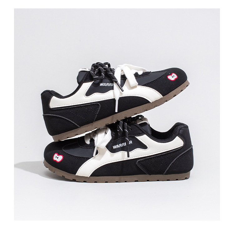 Warrior Women's Low Heel Casual Sneakers, Lightweight Lace-Up Round Toe Shoes for Spring Summer Autumn