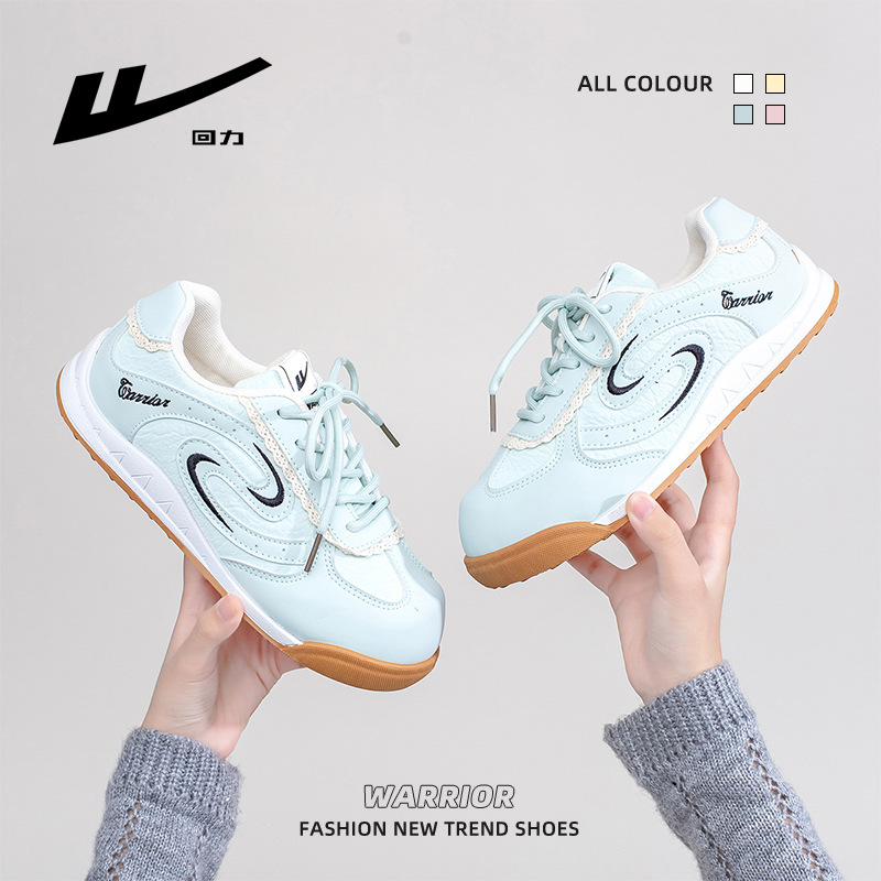 Warrior Women's Low Top Casual Sneakers, Lightweight Color Block Synthetic Leather Shoes for Spring and Summer