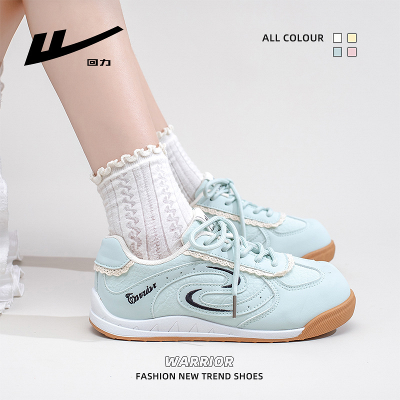 Warrior Women's Low Top Casual Sneakers, Lightweight Color Block Synthetic Leather Shoes for Spring and Summer
