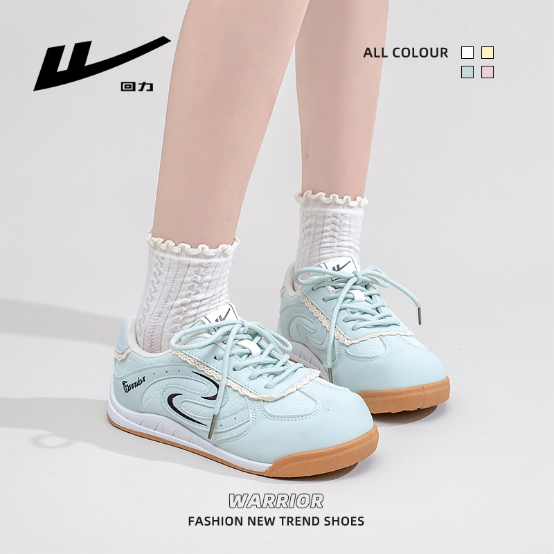 Warrior Women's Low Top Casual Sneakers, Lightweight Color Block Synthetic Leather Shoes for Spring and Summer