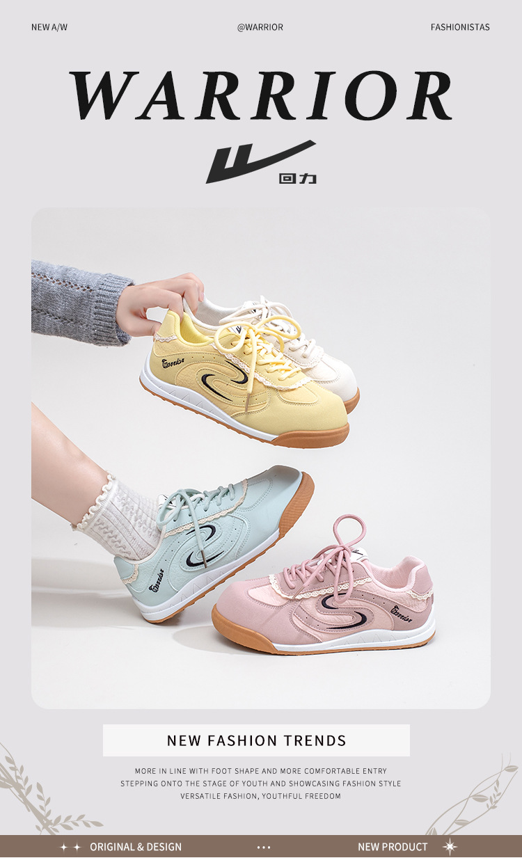 Warrior Women's Low Top Casual Sneakers, Lightweight Color Block Synthetic Leather Shoes for Spring and Summer