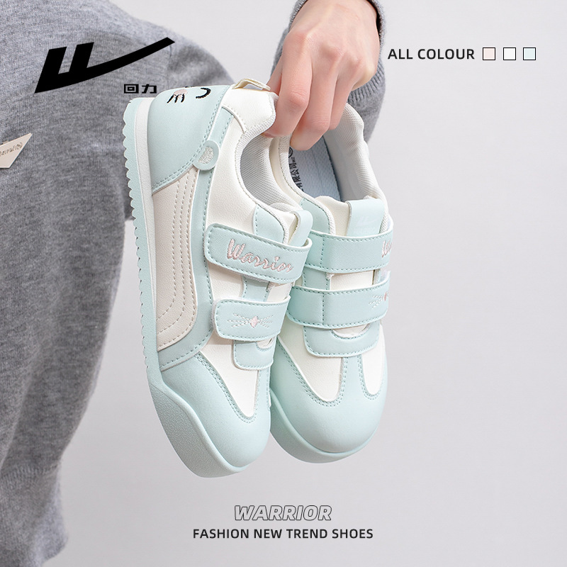 Warrior Women's Color Block Casual Sneakers, Low Top Round Toe Synthetic Leather Shoes for Spring and Fall