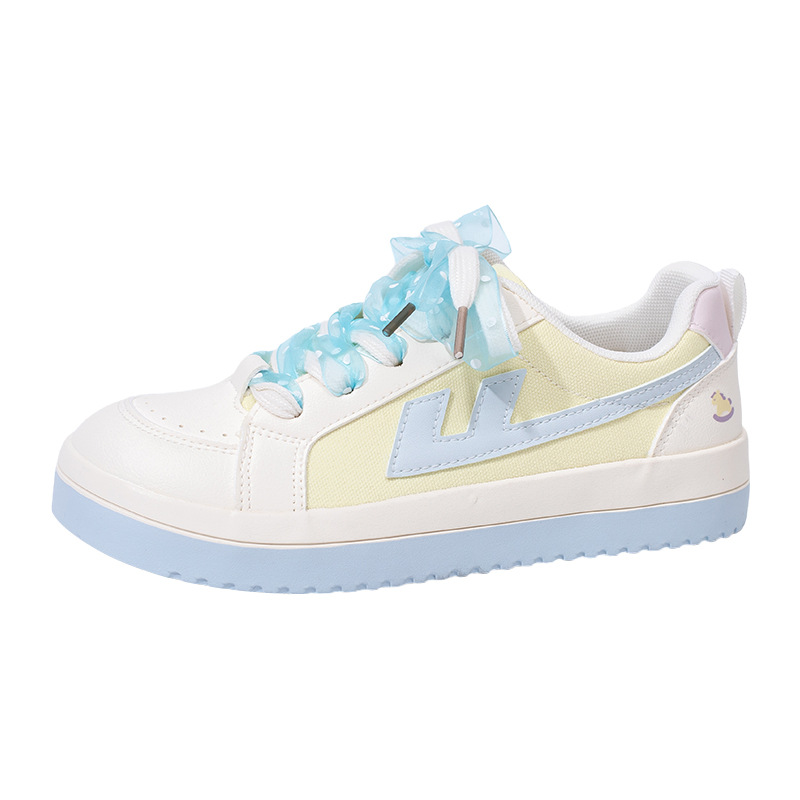 Women's Color Block Canvas Sneakers, Low Top Lace Up Casual Shoes for Spring and Fall