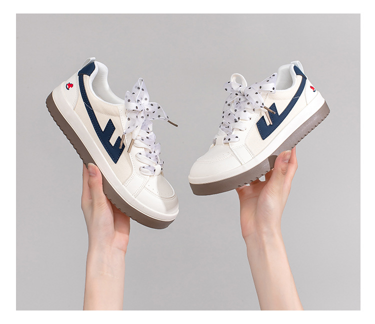 Women's Color Block Canvas Sneakers, Low Top Lace Up Casual Shoes for Spring and Fall