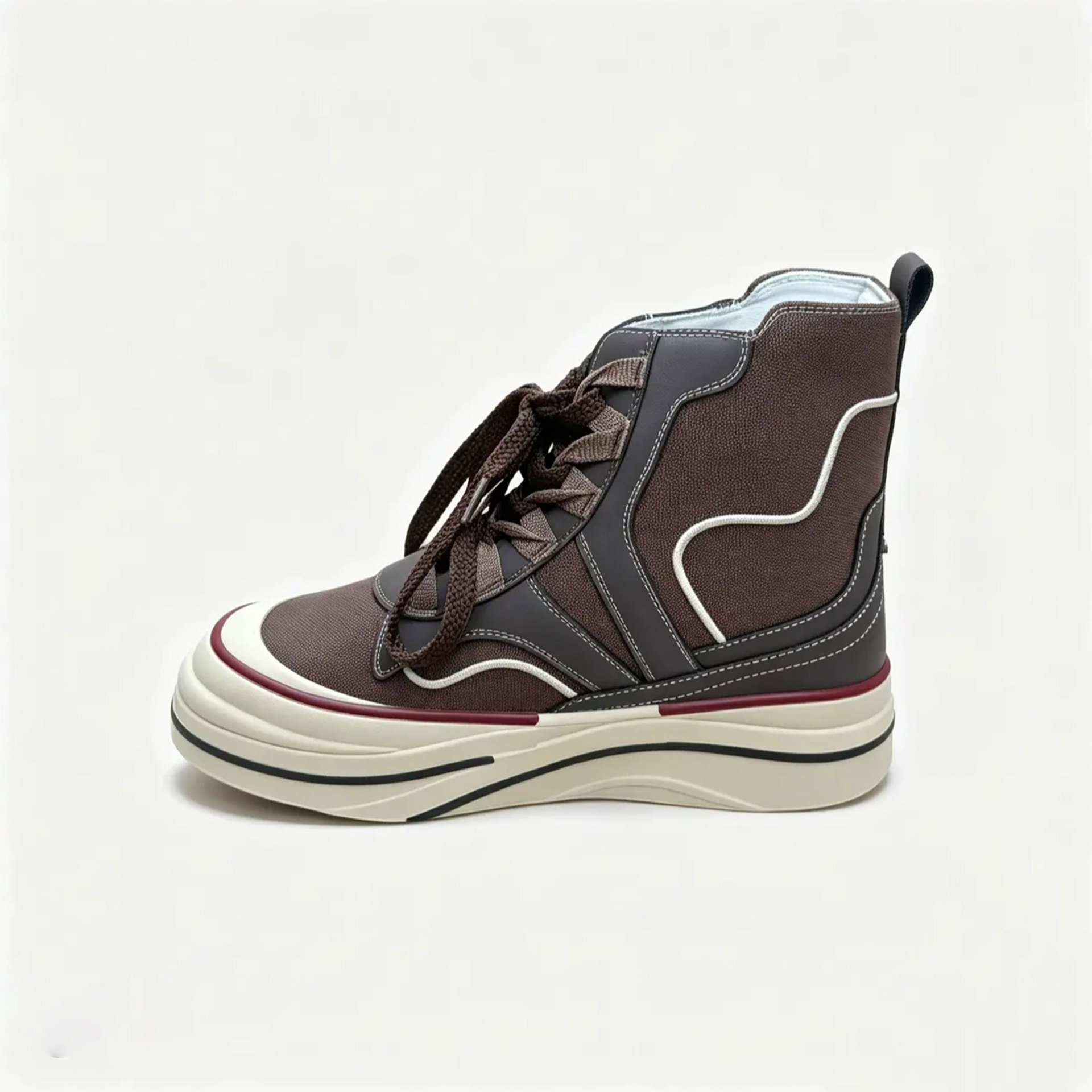 Women's 10cm Platform Sneakers, High Top Inner Heel Casual Shoes, Round Toe Lace Up