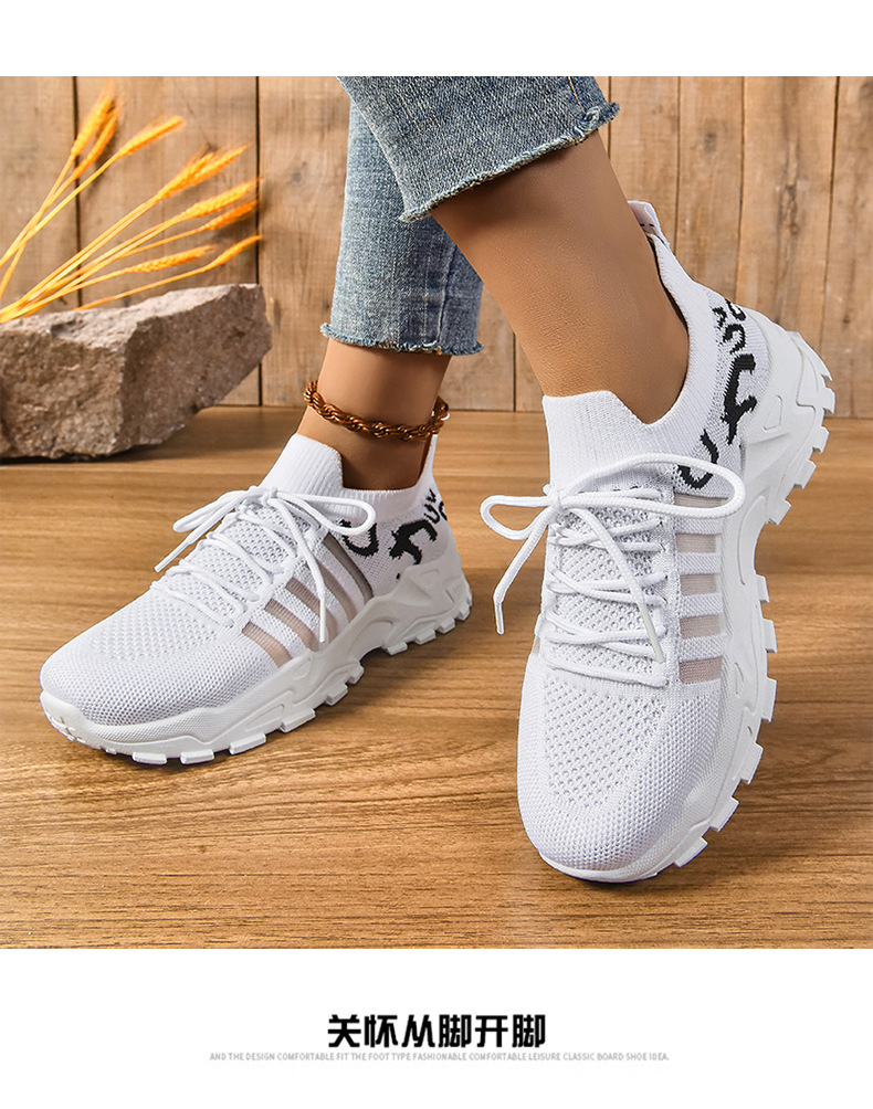 Women's Breathable Mesh Platform Sneakers, Low Top PU Casual Walking Shoes for Summer