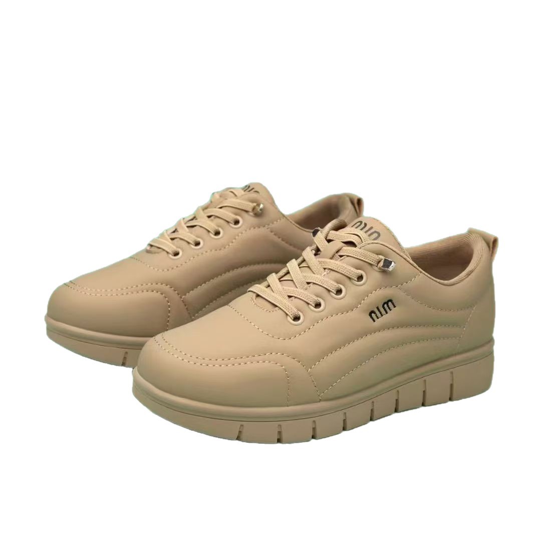 Women's Faux Leather Walking Shoes with Soft Sole and Anti-Slip Design for Fall and Winter