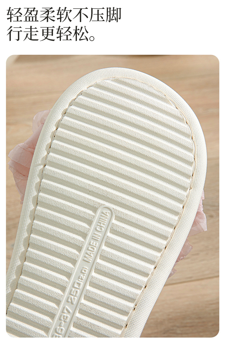 Women's Linen Bow Slippers Open Toe Breathable Indoor Summer Home Slippers