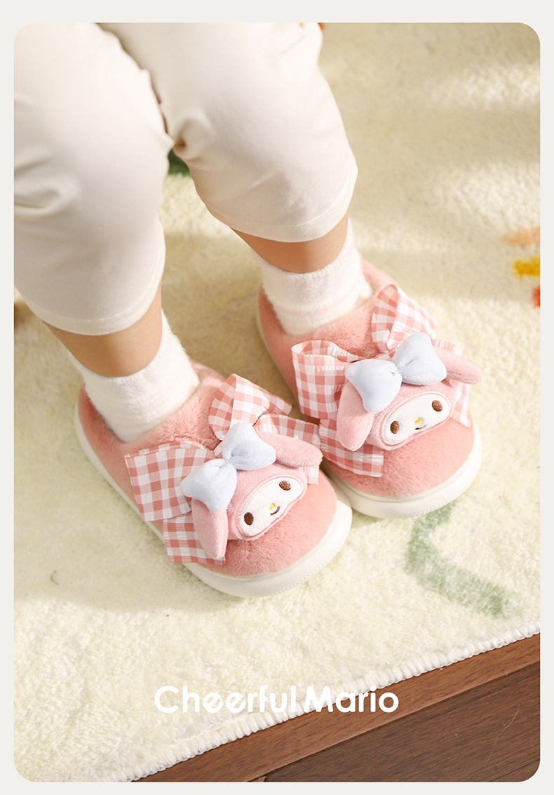 Cheerful Mario Kids Plush Slippers for Boys and Girls, Cartoon EVA House Shoes for Winter Indoor Wear