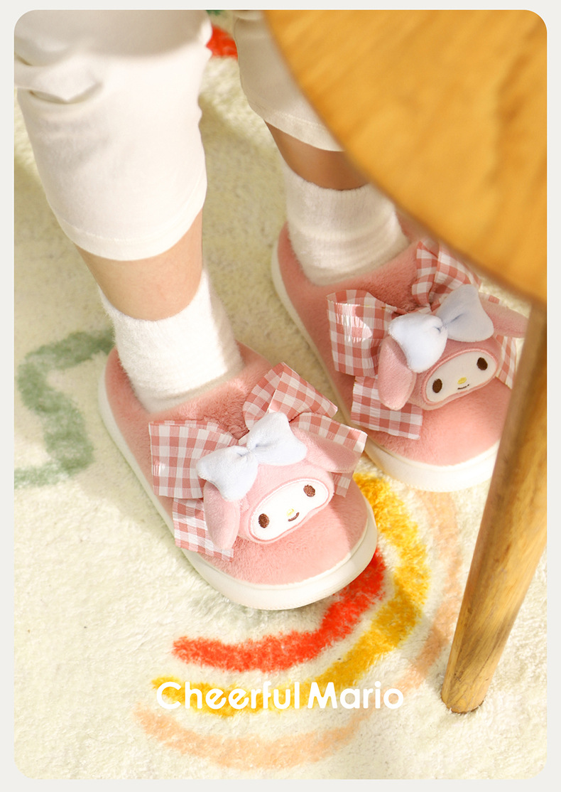 Cheerful Mario Kids Plush Slippers for Boys and Girls, Cartoon EVA House Shoes for Winter Indoor Wear