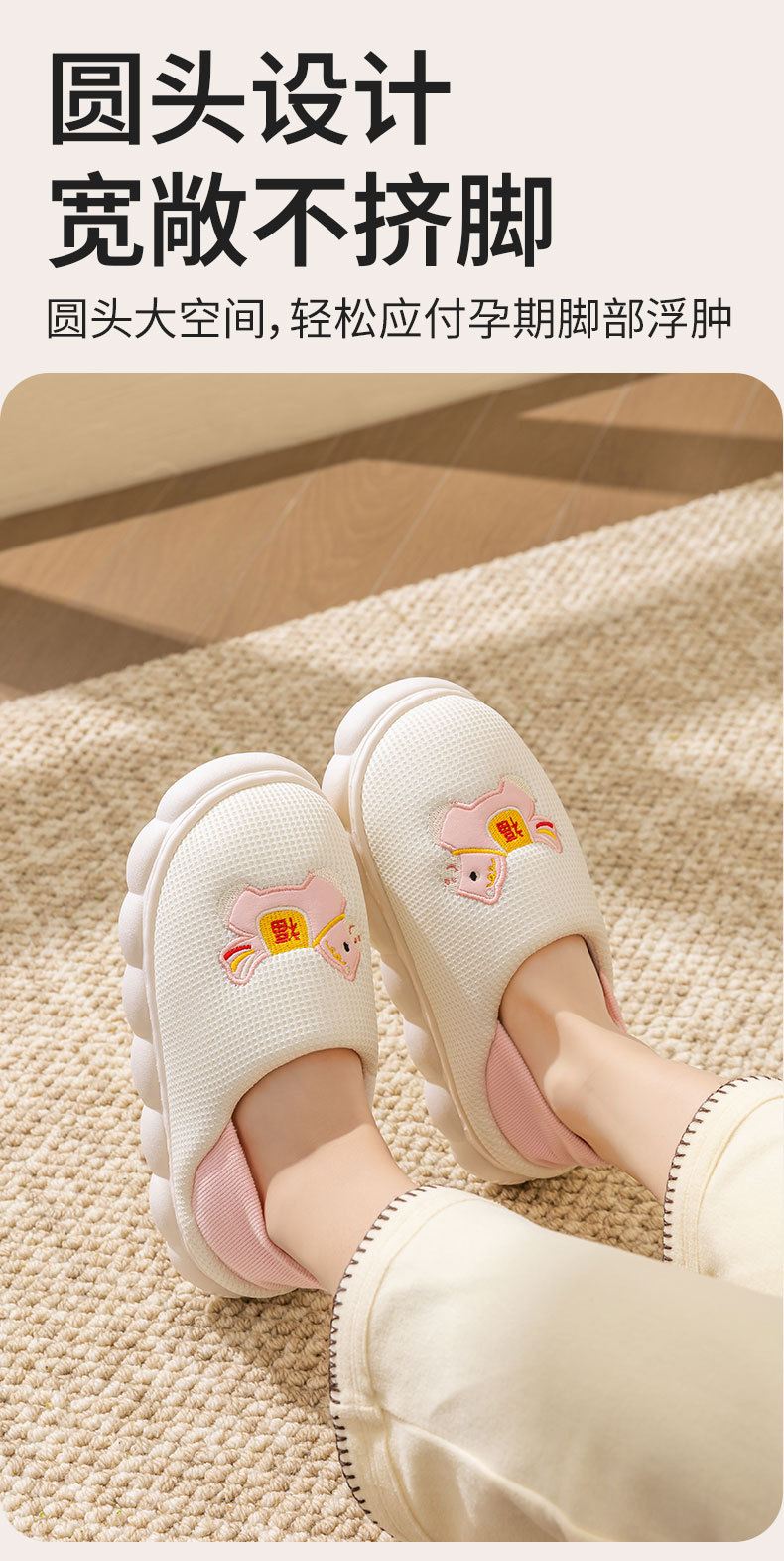 Women Winter Warm Cotton House Slippers with Soft EVA Sole, Fuzzy Lining Closed Toe Indoor Shoes
