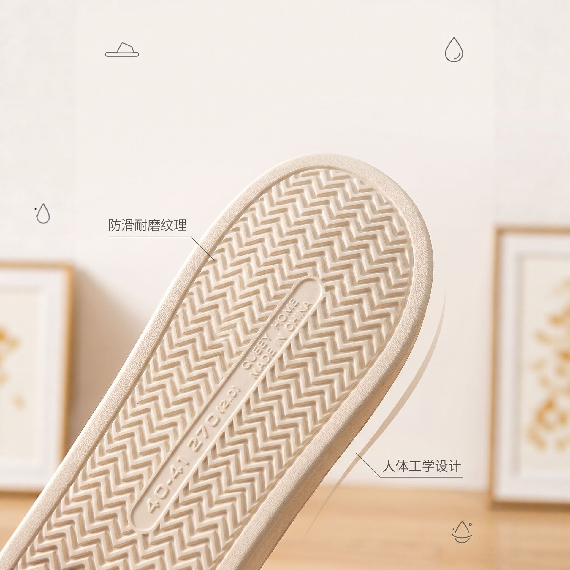 Waterproof Cotton Slippers for Women and Men, Winter Indoor Warm Plush Anti-Slip Thick Sole Home Shoes