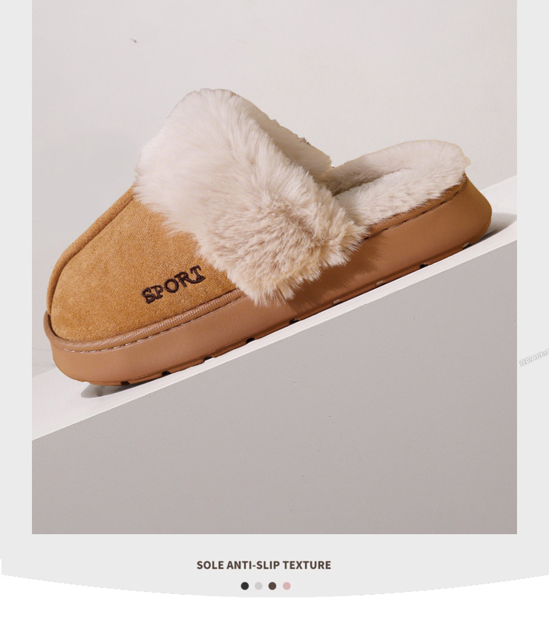 Unisex Cotton Slippers with EVA Sole, Thick Warm Indoor Home Shoes for Men and Women