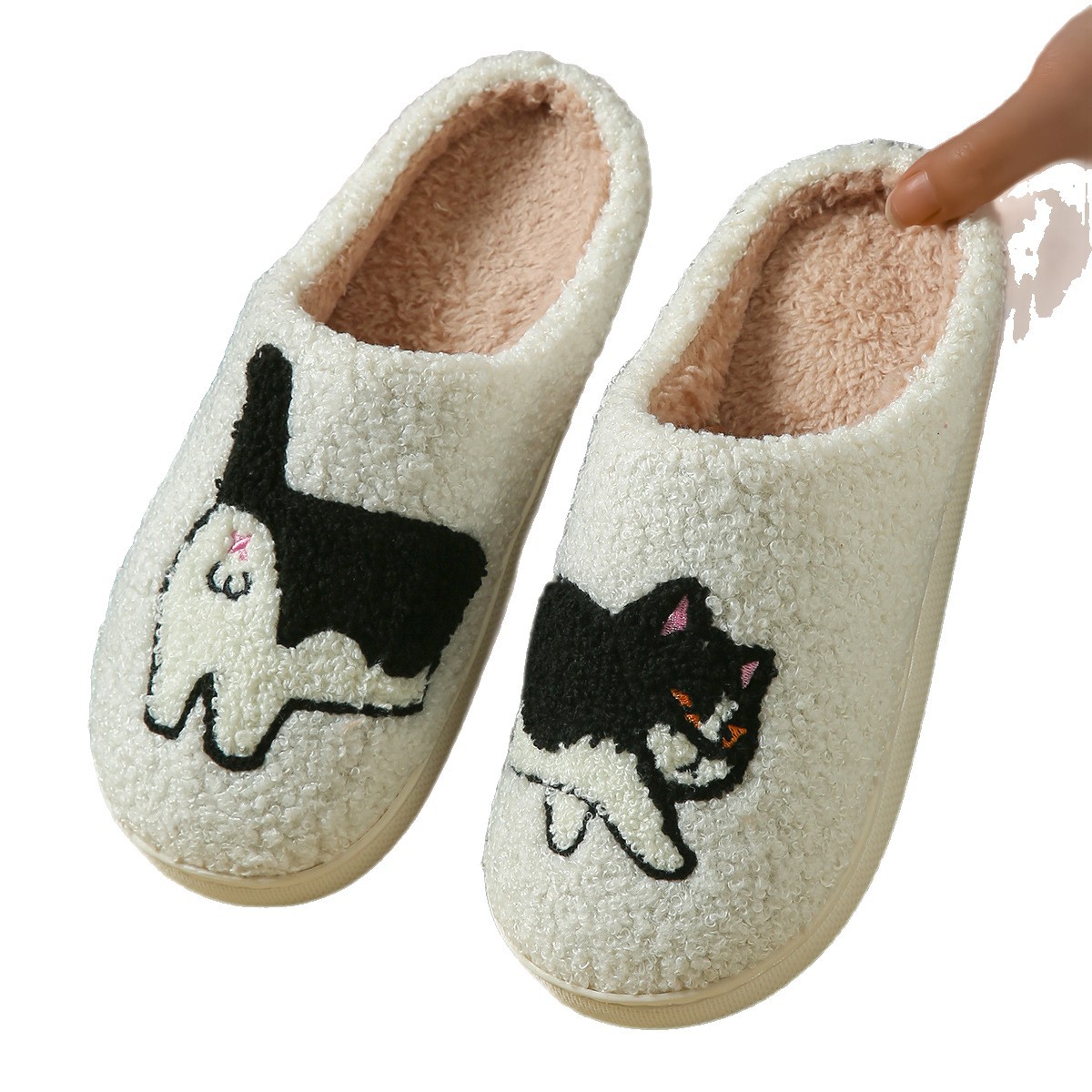 Cartoon Dachshund Fuzzy Indoor Slippers, Warm Closed Toe House Shoes for Women and Men